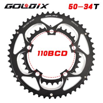 GOLDIX 110BCD 5Bolt 2x Doble Plato 50-34T para Pedalier de Bicicleta de Carretera/Bicicleta Plegable 9S/10S/11S Velocidades 110BCD-5 Plato