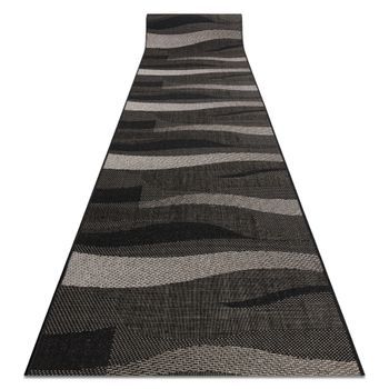 Alfombra De Pasillo Sizal Floorlux Modelo 20212 Negro/plateado 70 Cm 70x180 Cm