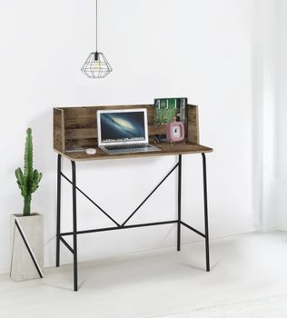 Escritorio estilo industrial en acero y madera marrón