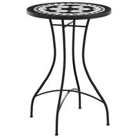 mesa de bistro  mesa de bar de mosaico ceramica negro y blanco o50x70 cm