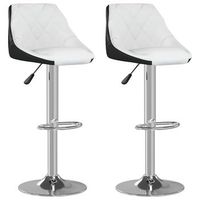 taburetes de cocina 2 unidades cuero sintetico blanco y negro vidaxl