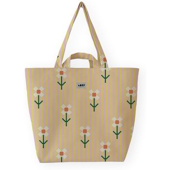 Lori Barcelona Bolsa Fine Stripe And Bloom Flowers - Yellow/Pink para mujer