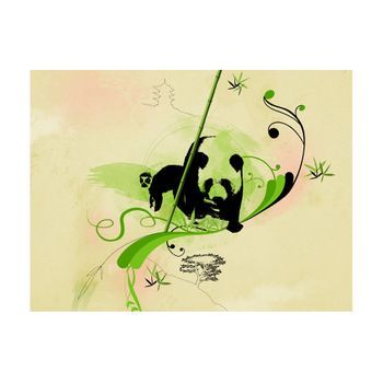 Papel Pintado 3d - Panda En Una Foresta De Bambú (400x309 Cm)
