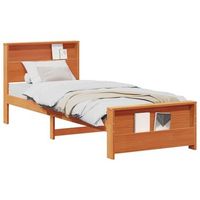 cama individual  cama para adulto  estructura de cama marron cera 80 x 200 cm madera de ingenieria