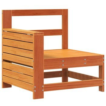 Sofá De Jardín | Sofá De Exterior Con Reposabrazo Mesa Auxiliar Madera Pino Marrón