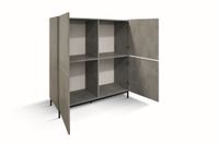 aparador de madera acabado gris superficie con efecto marmol 136x50