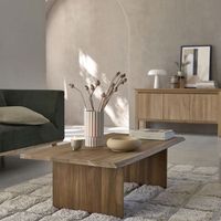 mesa de centro de madera de teca maciza