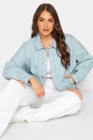 yours cazadora vaquera amplia en azul claro mujer curvy y tallas grandes yours