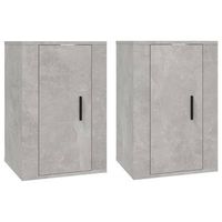 2 uds muebles tv de pared  mueble de salon  armario tv gris hormigon 40x345x60 cm