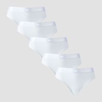 braguita de bikini de talle medio para mujer de mp paquete de 5 - blanco - xs