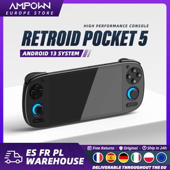 Consola de Juegos Portátil Android Retroid Pocket 5, Reproductor de Juegos Retro, Pantalla Táctil AMOLED de 5.5 Pulgadas, Snapdragon 865, 8 GB de RAM, 128 GB UFS, 5000 mAh, WiFi6, BT5.1, Joystick