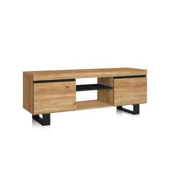 Mueble tv con patas y almacenamiento 140 cm up roble nude ceniza