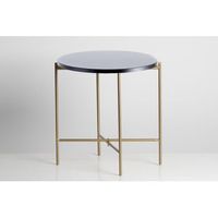 mesa auxiliar metalica 40 x 40 x 40 - negra y dorada