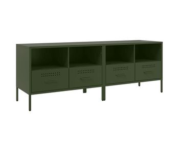 Muebles para tv - mesas de tv 2 unidades acero verde oliva 68x39x50,5 cm