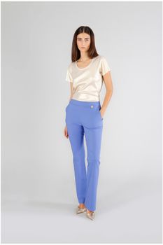 pantalón acampanado en tejido superstretch lavender 40