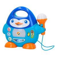 karaoke pinguino interactivo con microfono y luces 27x11x23 cm multicolor