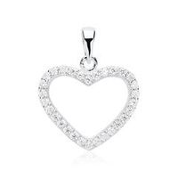 colgante corazon de plata 925 con piedra engastada