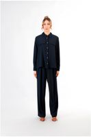 camisa con bolsillos navy m