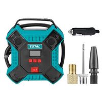 total tools - compresor portatil a 12v  bomba de aire electrica para inflar balones neumaticos y colchonetas  con adaptador para cargar en el coche incluye boquillas