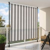 cortina enrollable - uso exterior - poliester y aluminio - antracita y blanco 150x270cm