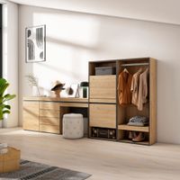 zapatero efecto madera roble 297x35x145cm