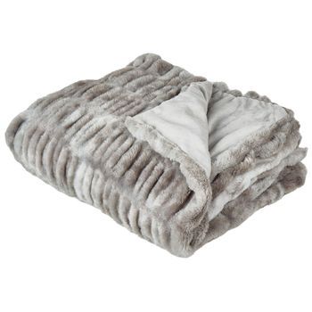 Manta De Poliéster De Piel Sintética Ropa De Cama Peluda Moderna Para Dormitorio Gris Macodes