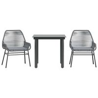juego comedor jardin 3 pzas cojines ratan sintetico vidrio gris cfw162822