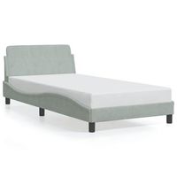cama para adulto  cama individual  estructura de cama con cabecero terciopelo gris claro 100x200cm