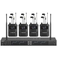 sistema de monitoreo inalambrico in-ear phenyx pro ptm-33 de 4 canales mono con soporte de rack para iglesia y bodas