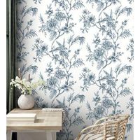 papel pintado vinilico ecologico de pajaros y hojas a carboncillo - la boheme 679486 de gaulan - rollo de 10 m x 053 m