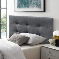 cabecero cama texas button deluxe largo tapizado tejido antimanchas gris marengo 105x125cm