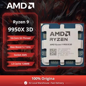 CPU AMD Ryzen 9 9950X3D de 16 Núcleos, 5.7GHz, 144MB de Caché, Socket AM5, DDR5, 170W TDP, Serie R9 9000 Sin Refrigerador