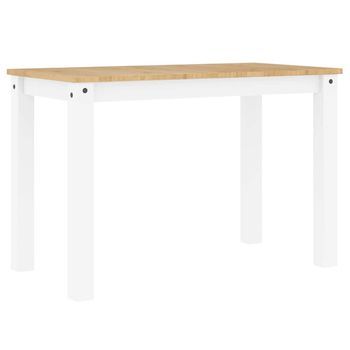Mesa De Comedor Panama Madera Maciza Pino Blanco 112x60x75 Cm Vidaxl