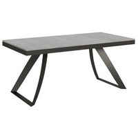 mesa de comedor rectangular de roble claro lina 160 cm-color gris cemento-ancho extensible