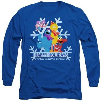 Sesame Street Camiseta manga larga Happy Holidays para hombre