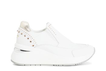 slip-on de mujer con tachuelas y pedrería white 39