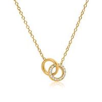 cadena de plata 925 circulos chapados en oro