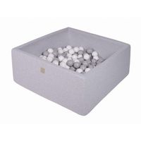 meowbaby piscina de bolas cuadrada seca para ninos gris claro  grisblanco 200 pcs 90x90x40cm