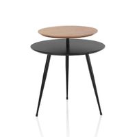 mesa de centro en metal y mdf negro