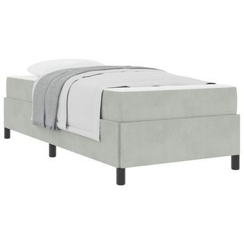 Estructura De Cama Gris Claro 90 X 190 Cm Tela Vidaxl