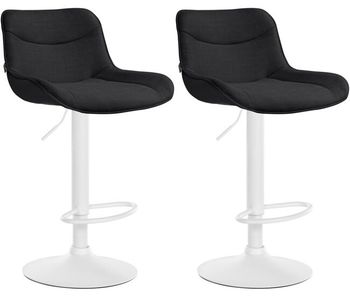 Juego de 2 taburetes de bar vonore en tela negro 51x49x85 cm