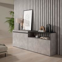aparador efecto madera cemento 200x35x75cm