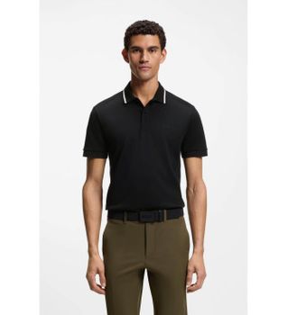 BOSS para hombre. 50554565 Polo Join Paddy negro (L), Casual, Algodón, Manga corta