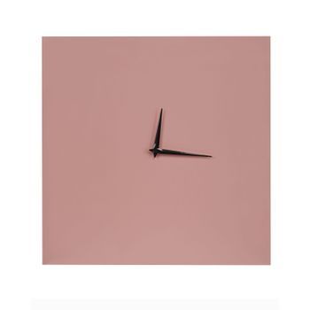 Reloj De Pared Minimalista Con Marco Moderno Y Forma Cuadrada 40 X 40 Cm En Color Rosa Tomar