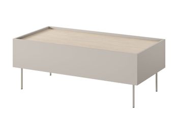 Mesa de centro 2 cajones con pie de metal 120x45 cm