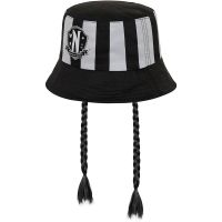 gorro pesquero rayas grises con trenzas wednesday miercoles addams