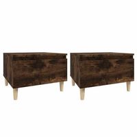 mesas auxiliares 2 uds contrachapada roble ahumado 50x46x35 cm vidaxl
