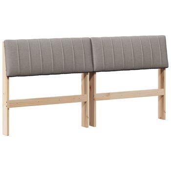 Cabecero Tapizado Taupé 160 Cm Madera De Pino Macizo