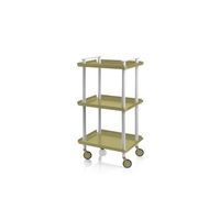 carrito auxiliar leky armazon gris 3 estantes multifuncional practico y decorativoaceroverde oliva