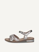 caprice heeled sandal metallic made of leather with block heel size 38